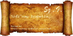 Szávay Izabella névjegykártya